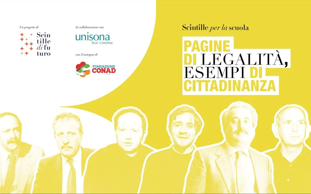 Locandina Scintille per la scuola, con il sostegno di Fondazione Conad ETS